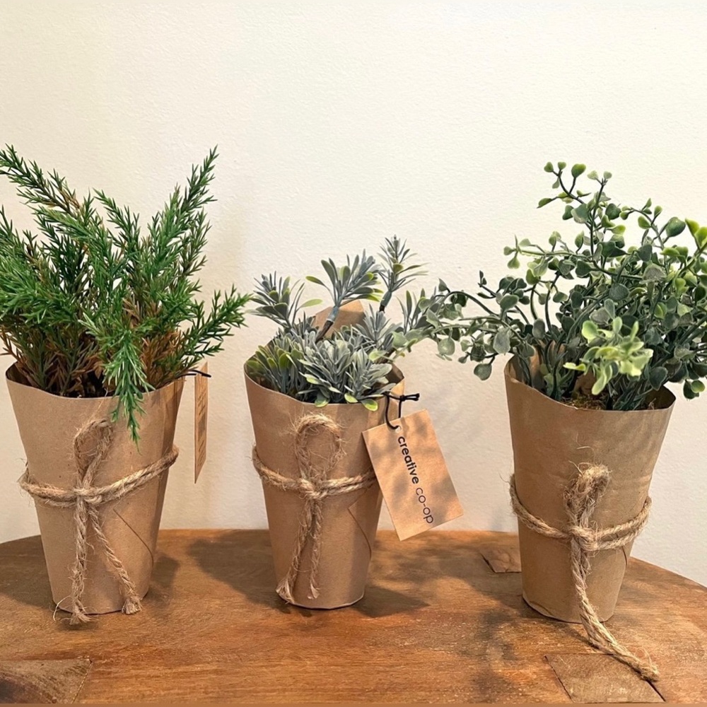 Creative Co-op Set of 3 Artificial Tree Plant Decor
